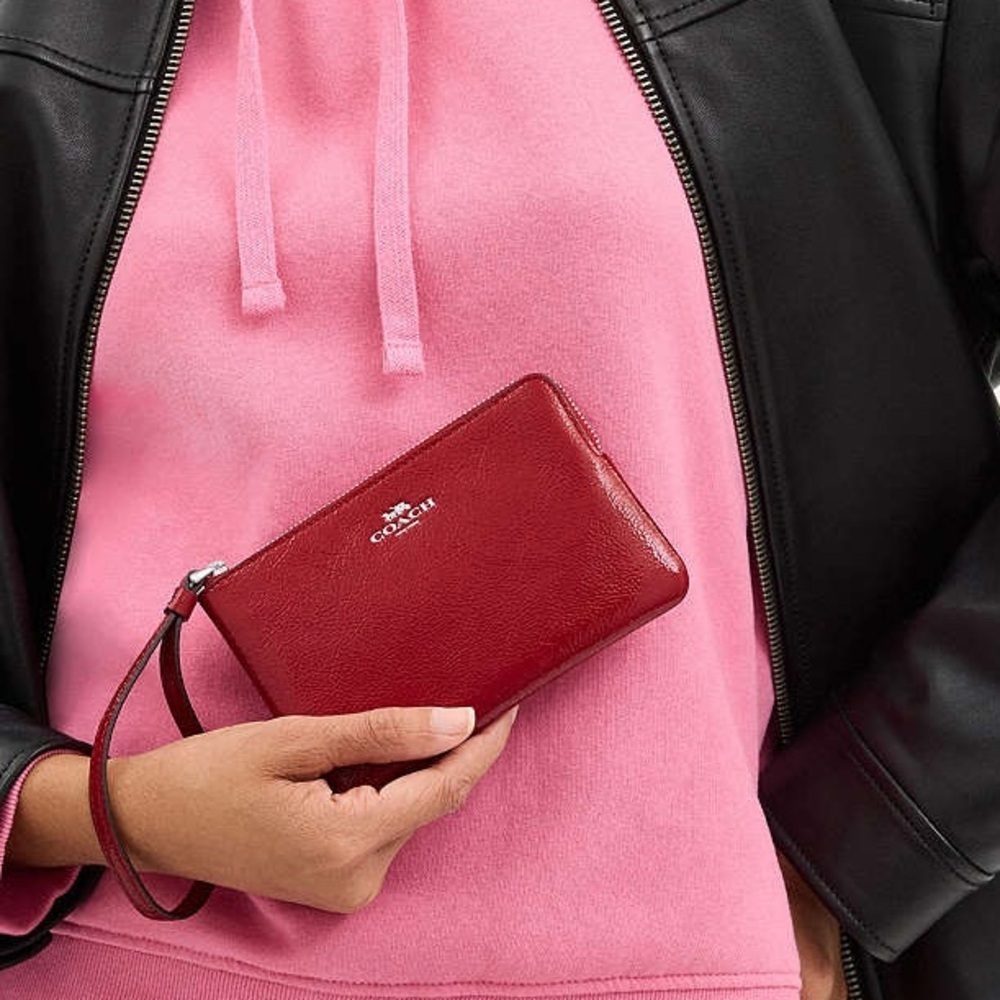 New COACH Corner Zip Wristlet